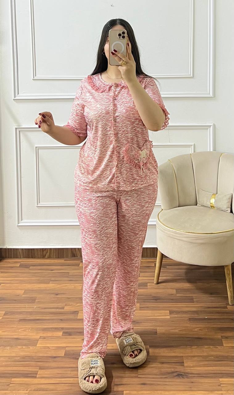 Pyjama 2 Piéces Piki Elegant Model En Piki Premium Qualité De Tissu