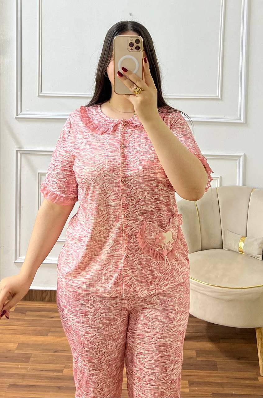 Pyjama 2 Piéces Piki Elegant Model En Piki Premium Qualité De Tissu