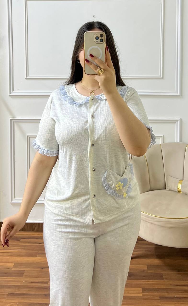 Pyjama 2 Piéces Piki Elegant Model En Piki Premium Qualité De Tissu