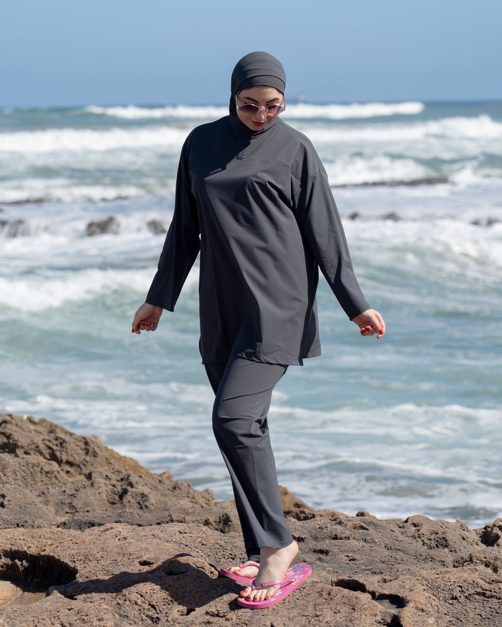 Burkini Hijab 3 pièces élégant &amp; pratique pour vos moments à la plage