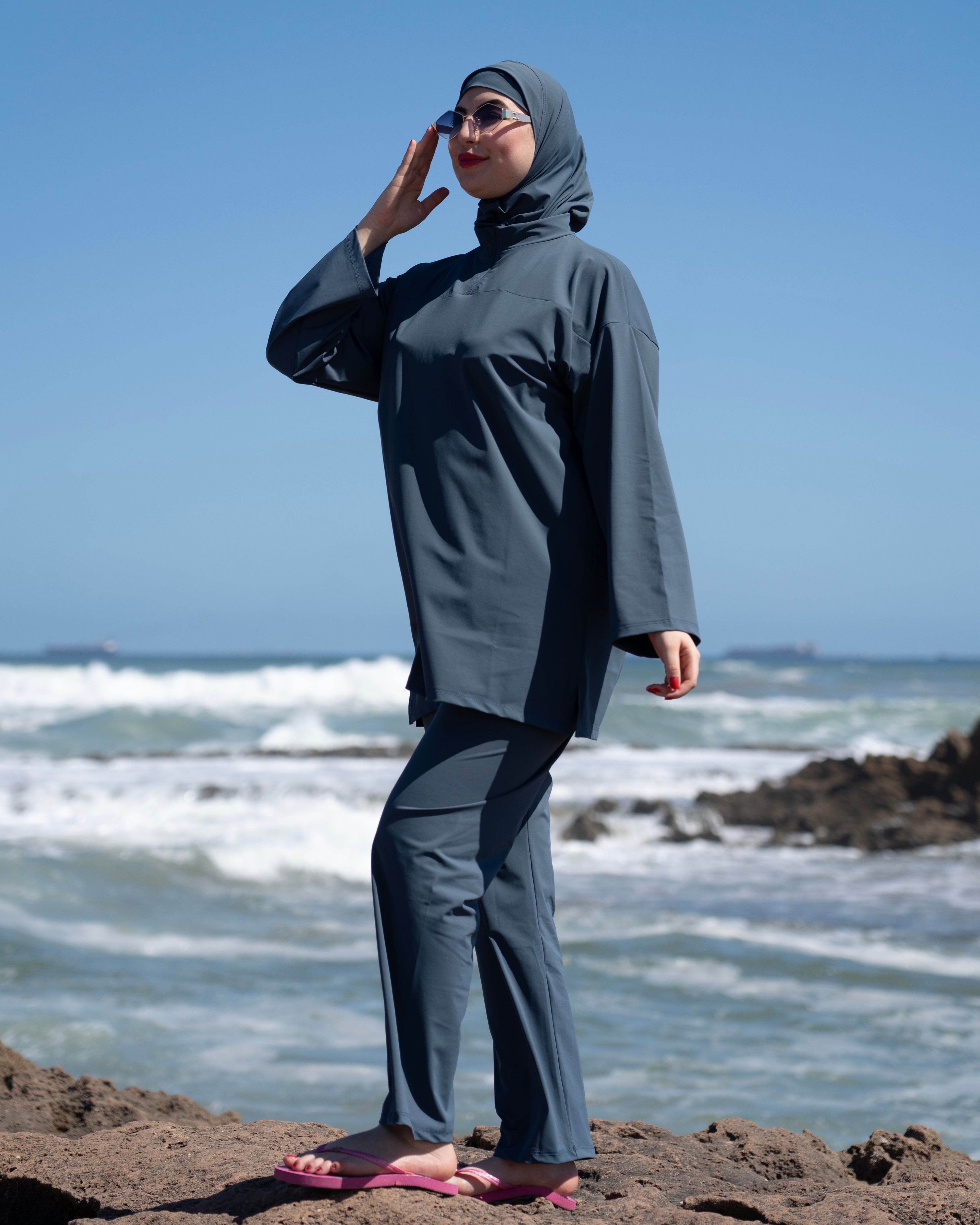 Burkini Hijab 3 pièces élégant &amp; pratique pour vos moments à la plage