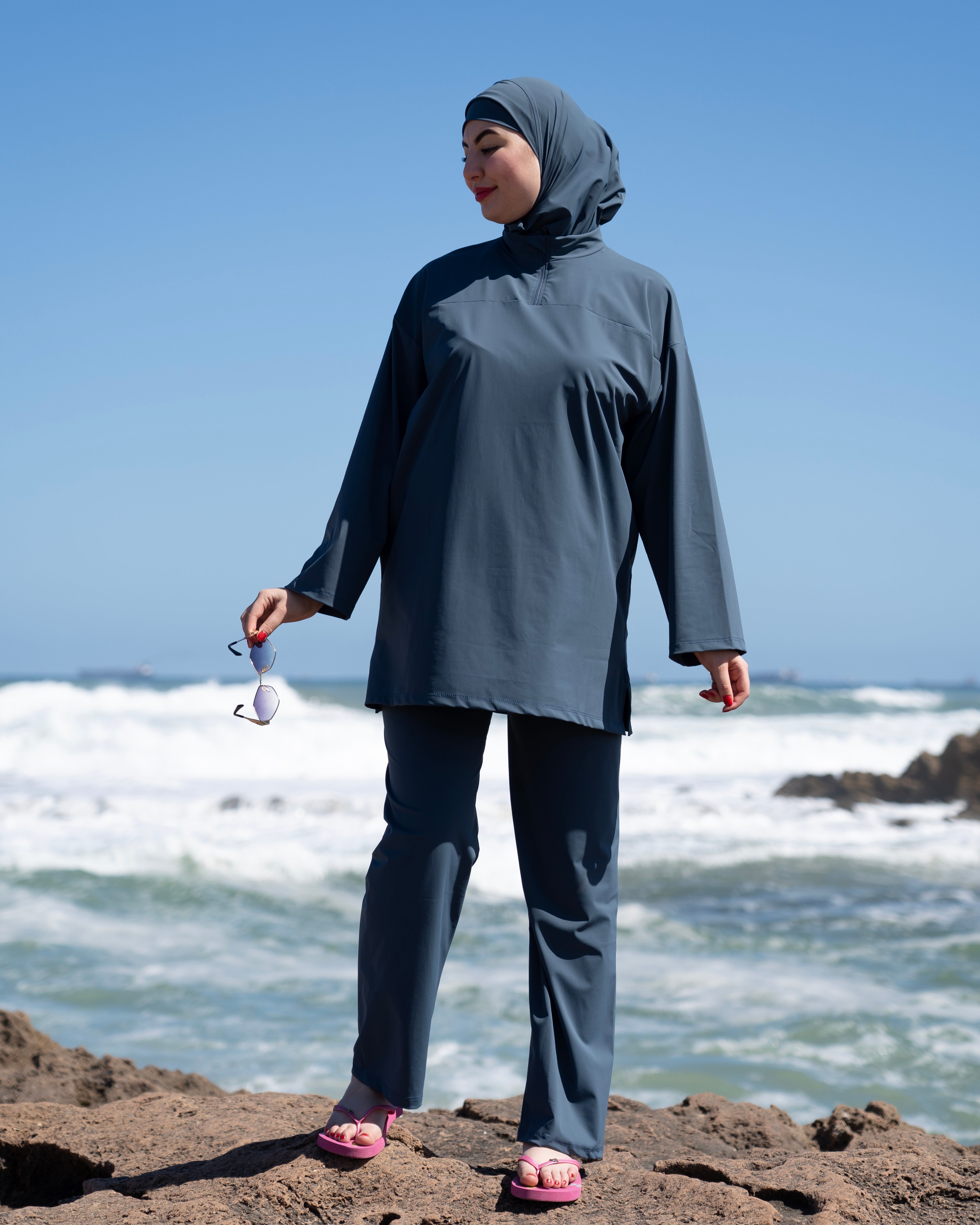 Burkini Hijab 3 pièces élégant &amp; pratique pour vos moments à la plage