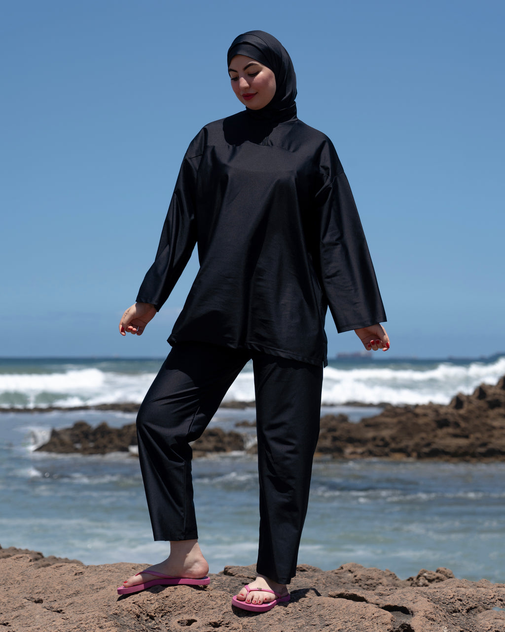 Burkini Hijab 3 pièces élégant &amp; pratique pour vos moments à la plage