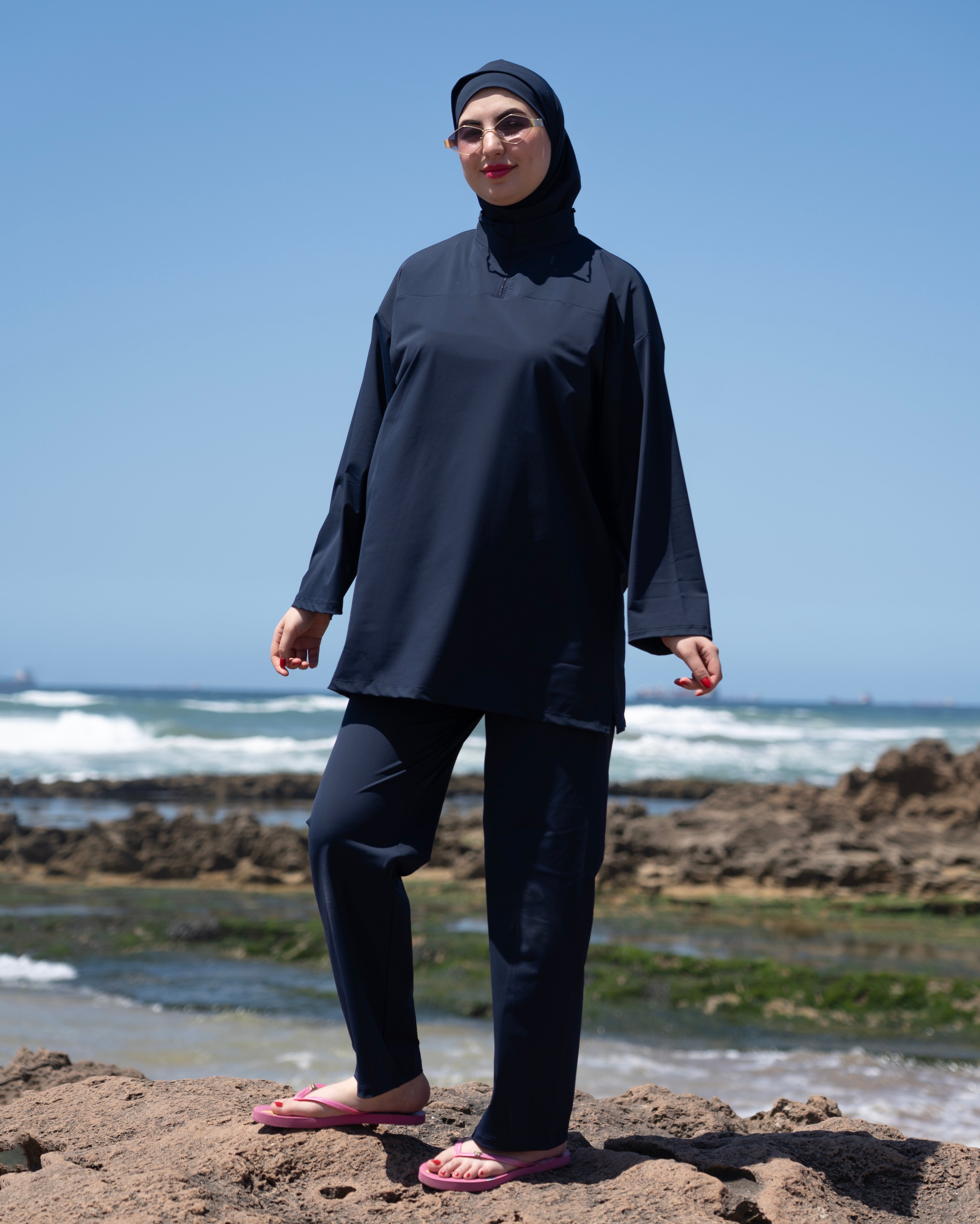Burkini Hijab 3 pièces élégant &amp; pratique pour vos moments à la plage