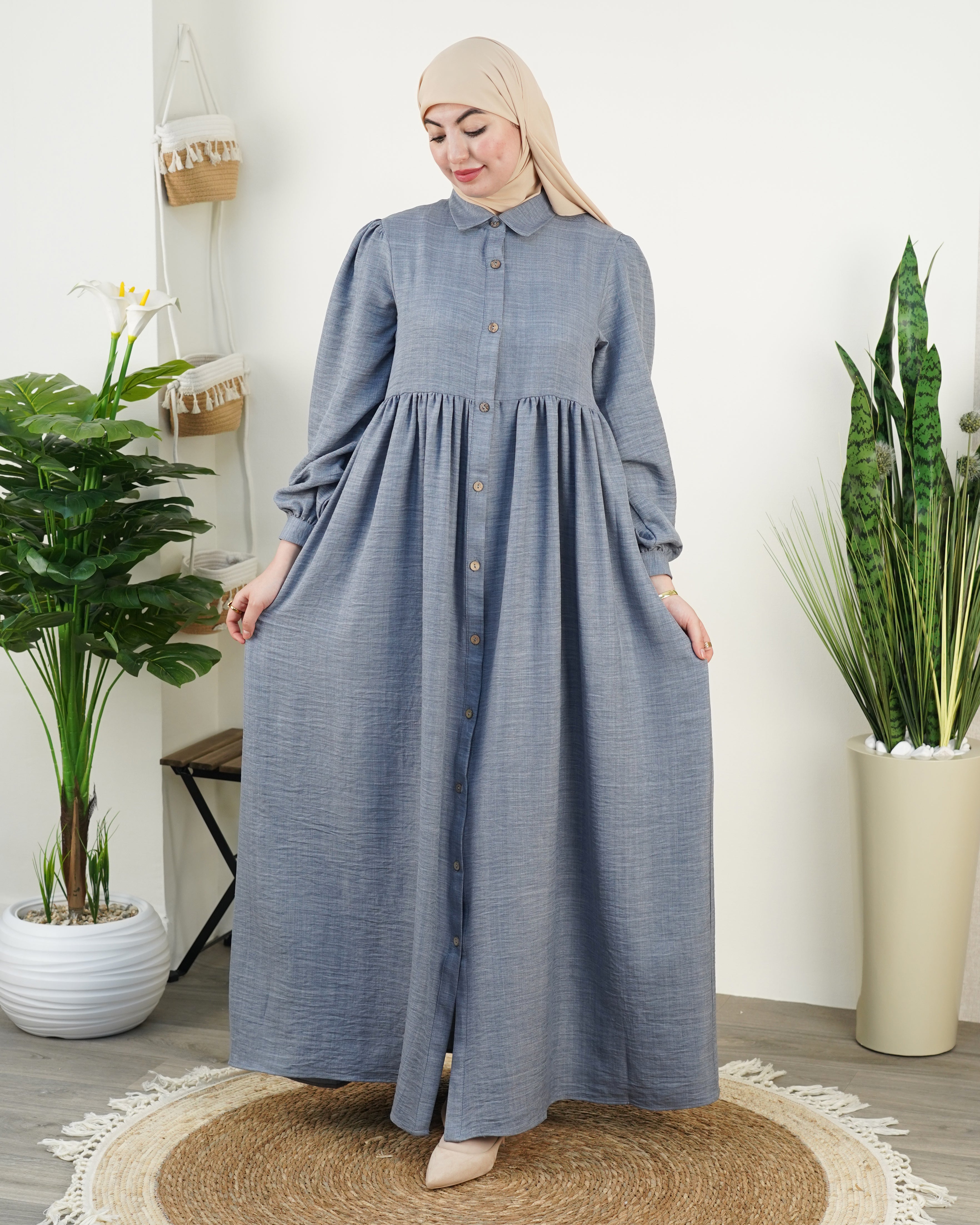 Robe Trés Chic Elegante Tissu Le Line