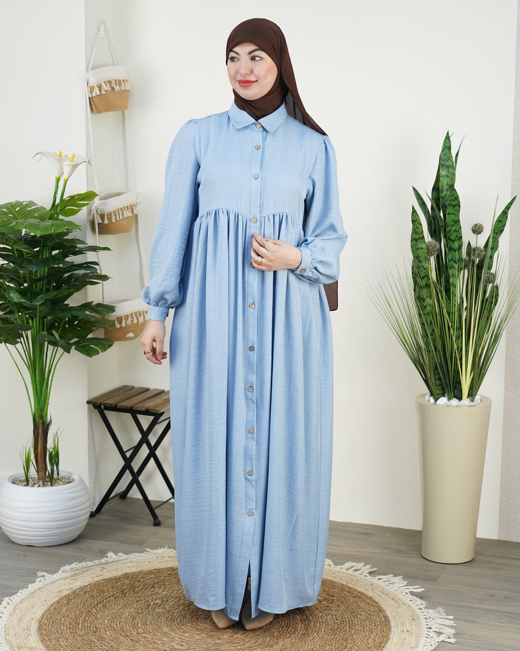 Robe Trés Chic Elegante Tissu Le Line