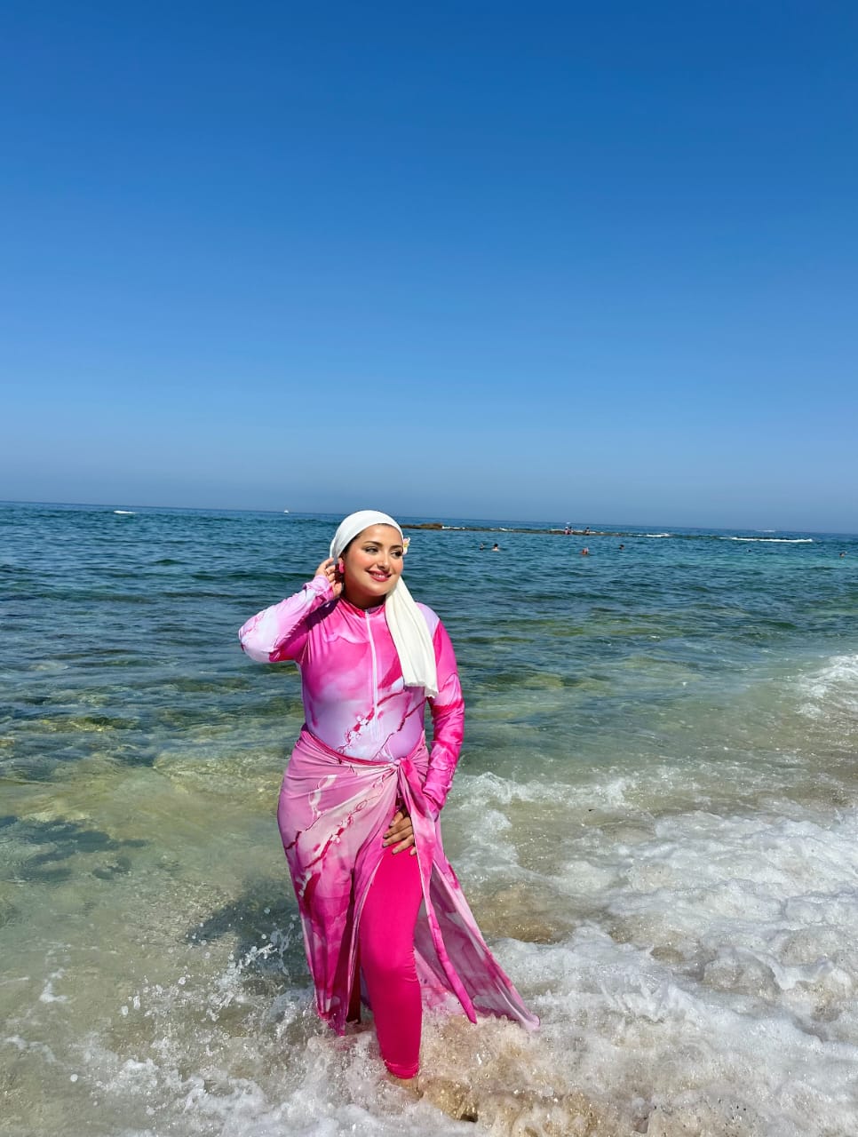 Burkini 4 pièces élégant &amp; pratique pour vos moments à la plage